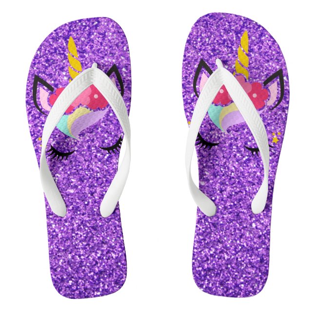 Sandalias de Flipflop, Purpurina de purpa de unico (Plantilla)