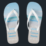 Sandalias de la playa de la boda del destino<br><div class="desc">Sandalias/flips-flopes de la playa de la boda del destino con la fecha y el destino que se casan personalizados</div>