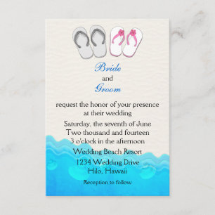 Sandalias de la playa que casan la invitación