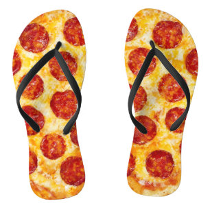 sandalias de los flips-flopes de la pizza de
