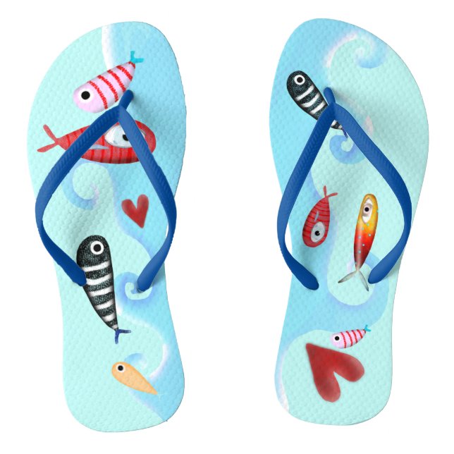 Sandalias de olas de peces giran #bbf6f2 Fondo (Plantilla)