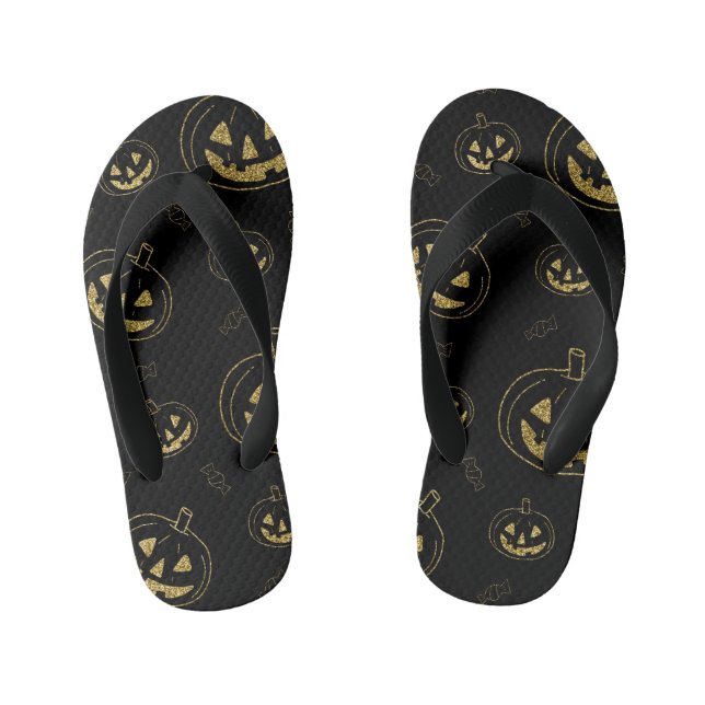 Sandalias De Oro Y Negro De Halloween (Plantilla)