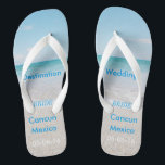 Sandalias de playa de boda de destino<br><div class="desc">Sandalias de playa de bodas de destino / Flip Flops con fecha y destino Boda personalizado</div>