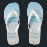 Sandalias de playa de boda de destino<br><div class="desc">Sandalias de playa de bodas de destino / Flip Flops con fecha y destino Boda personalizado</div>