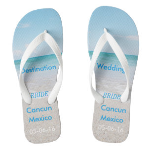 Sandalias de playa de boda de destino