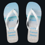 Sandalias de playa de la BRIDE para bodas de desti<br><div class="desc">Sandalias de playa de la BRIDE para bodas de destino / Flip Flops con fecha y destino Boda personalizado</div>