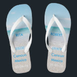Sandalias de playa de la BRIDE para bodas de desti<br><div class="desc">Sandalias de playa de la BRIDE para bodas de destino / Flip Flops con fecha y destino Boda personalizado</div>