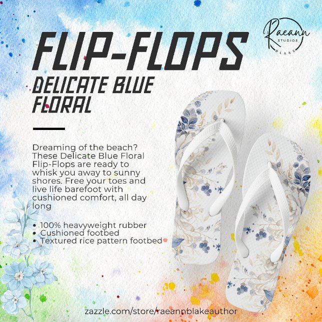 Sandalias delicadas azules florales (Subido por el creador)