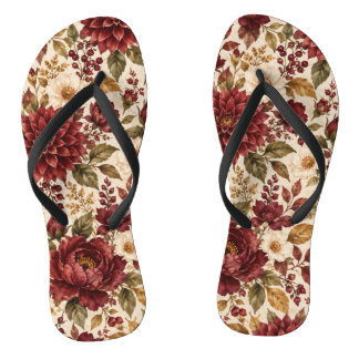 Sandalias elegantes de flores de otoño de color bu