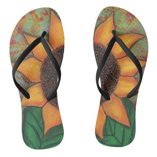 Sandalias Flip Flop de girasol (Plantilla)