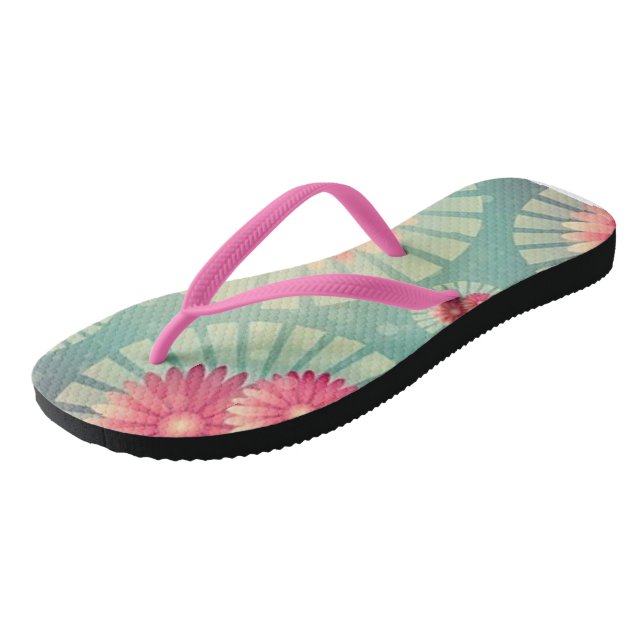 Sandalias Flip Flop Florales Modernas Flores Corre (Angular)