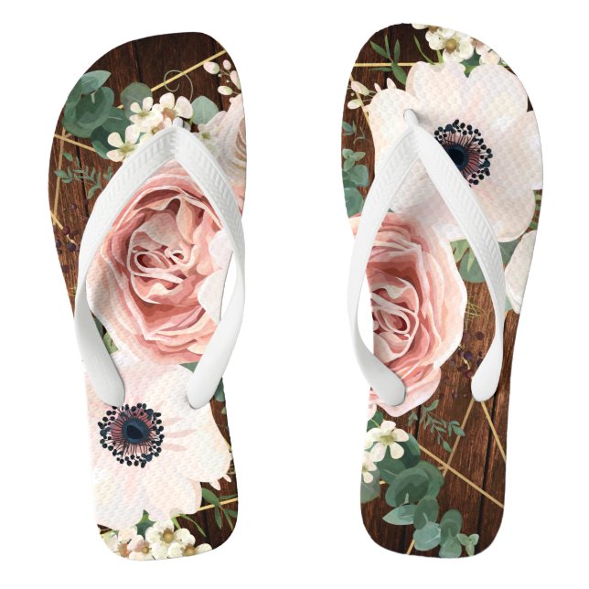 Sandalias Flipflop personalizadas Alquiler de Rosa (Plantilla)