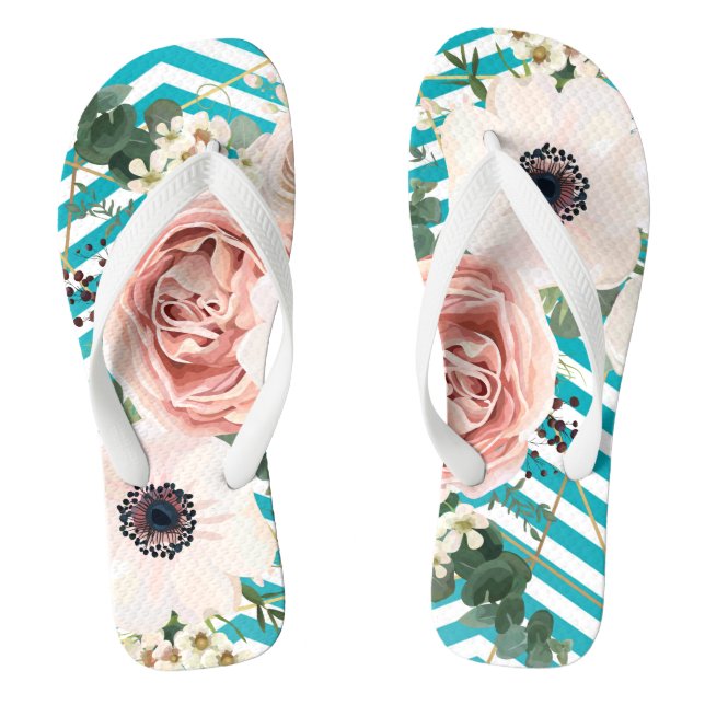 Sandalias Flipflop personalizadas Rosa geométrico  (Plantilla)
