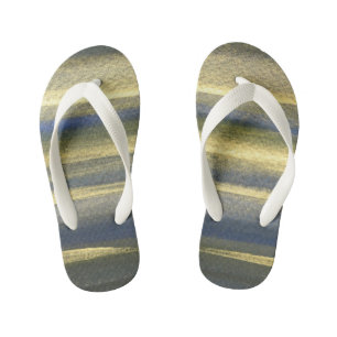 Sandalias personalizadas con líneas doradas y azul