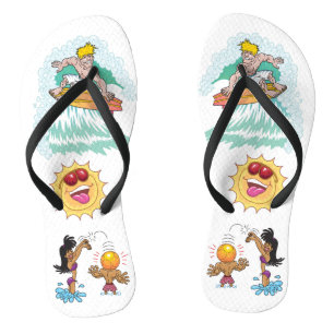 Sandalias y chanclas de surfista y sol