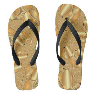 Sándalos de diseño dorado con chancletas
