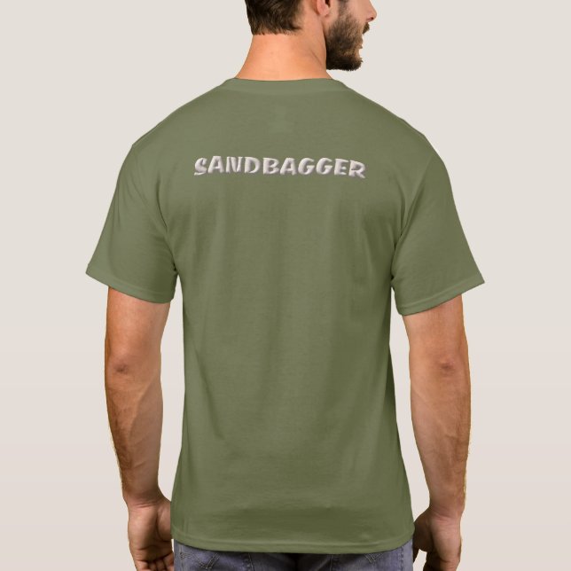 Sandbagger hombres camiseta verde fatiga espalda (Reverso)