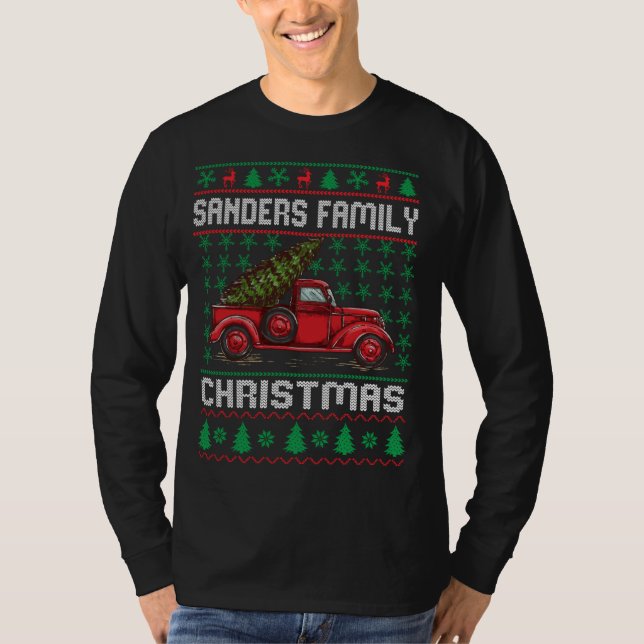 Sanders Familia Feo Navidades Sweater Red Truck Fu (Anverso)