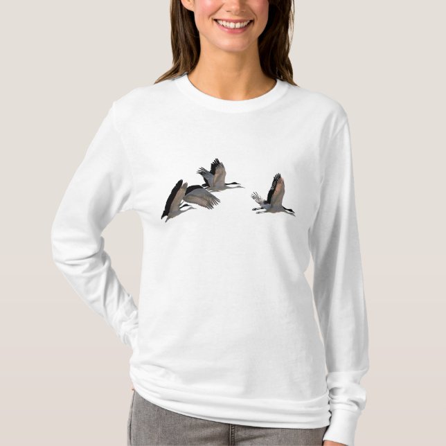 Sandhill Cranes la camiseta (Anverso)