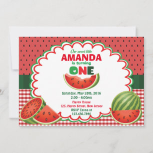 sandía 1ª invitación de cumpleaños
