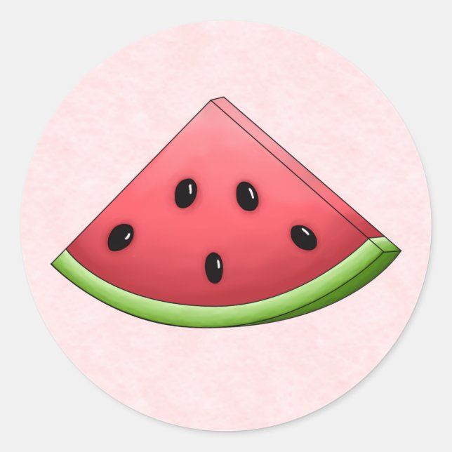 sandía con Pegatinas de fondo rosado (Anverso)