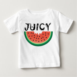 Sandía jugosa - camiseta fina del jersey del beb
