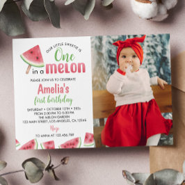 sandía Uno En Invitación De Cumpleaños De Melón