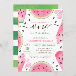 sandía uno en melón primer cumpleaños invitación