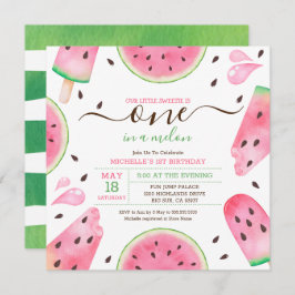 sandía uno en melón primer cumpleaños invitación