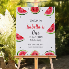 sandía Uno En Signo De Bienvenida De Niña Melonita