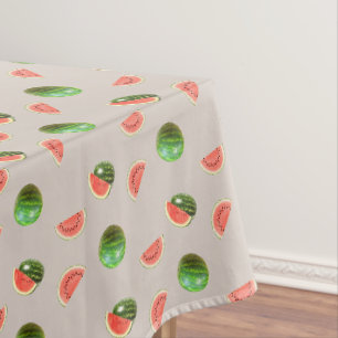Sandías Tropicales sobre Mantel Beige Afortunado