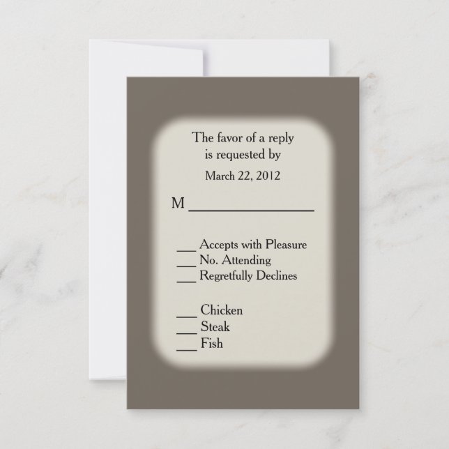 Sandstone Brown RSVP con opciones de menú (Anverso)