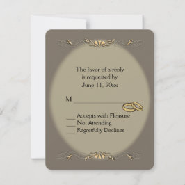 Sandstone y Gold Wedding RSVP