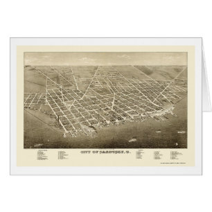 Sandusky, mapa panorámico del OH - 1883