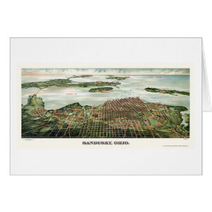 Sandusky, mapa panorámico del OH - 1898