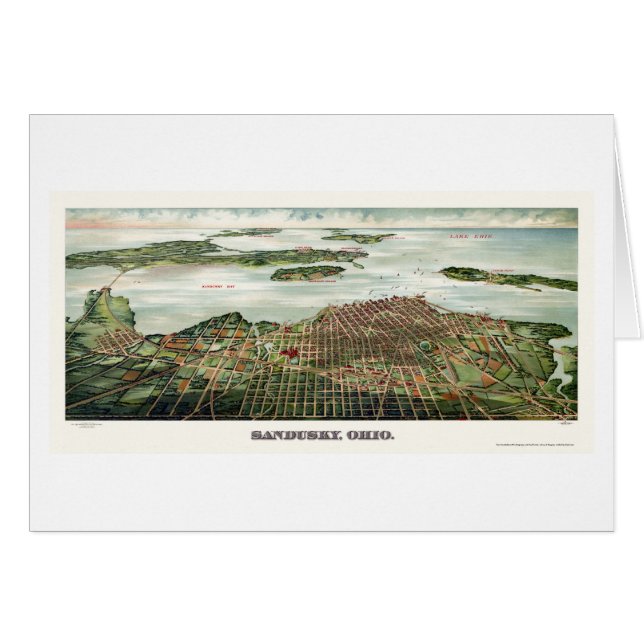 Sandusky, mapa panorámico del OH - 1898 (Anverso (Horizontal))