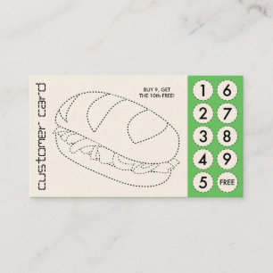 sándwich cortado tarjetas perforadas