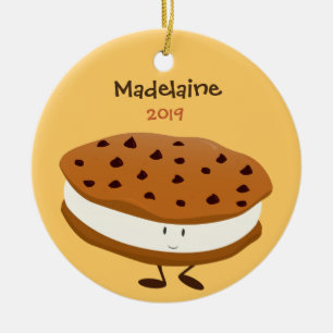 Sandwich de galleta con nombre y año  Ornamento