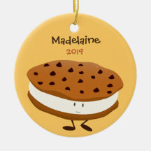 Sándwich de galletas con nombre y año | Ornamento