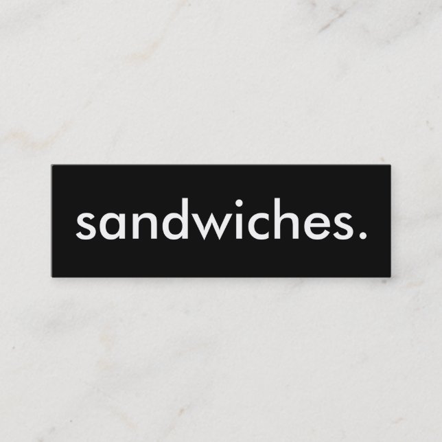 sándwiches. tarjeta de puntuación de fidelidad (Anverso)