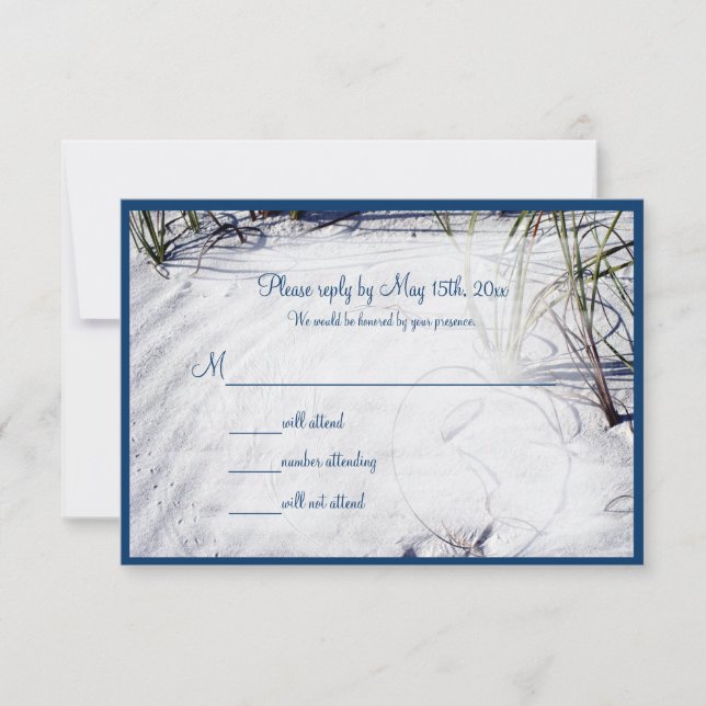 Sandy Beach Wedding RSVP (Anverso)