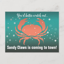 Sandy Claws Navidad Cangrejo Turquesa