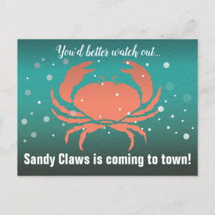 Sandy Claws Navidad Cangrejo Turquesa
