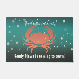 Sandy Claws viene a la ciudad Alfombra de puerta d