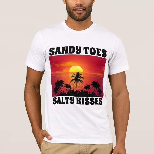 SANDY TOES SALTY BESÓ CAMISETAS TROPICALES (Anverso)