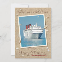 Sandy Toes Salty Kiss Feliz Tarjeta de Navidad