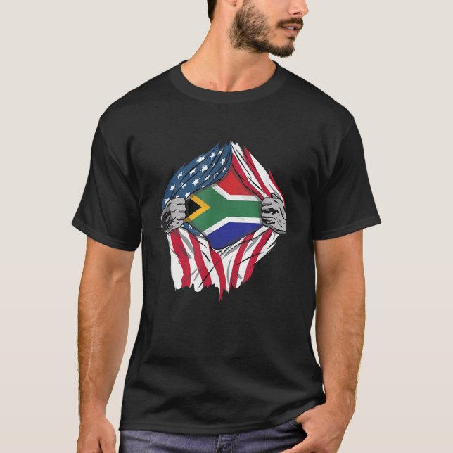 Sangre africana dentro de mí Camisa Bandera de Sud (Anverso)