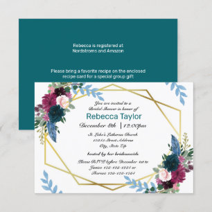 Sangre floral Mod Verde azulado - Invitación a duc