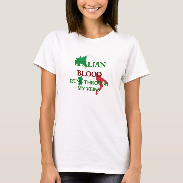 Sangre italiana corre por mis venas camisetas (Anverso)