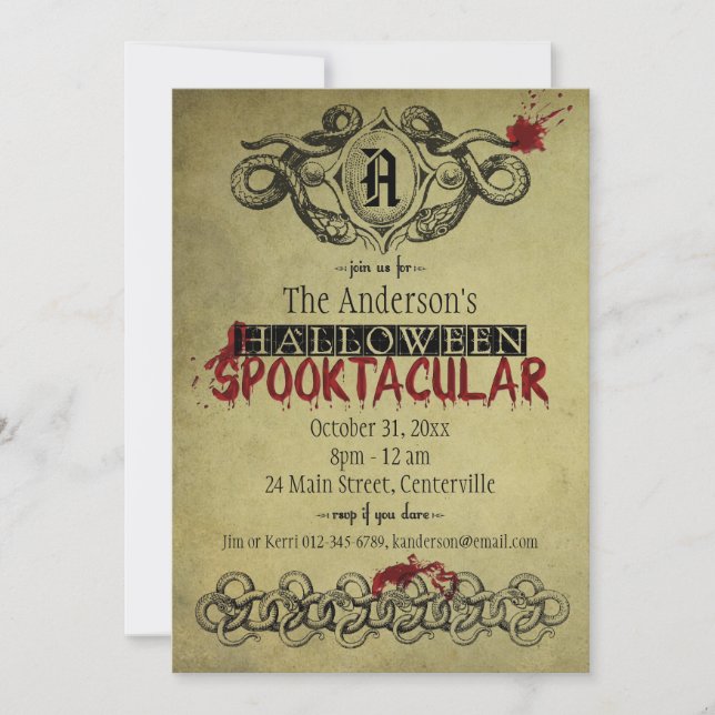 Sangre y invitación de Halloween Spooktacular de (Anverso)